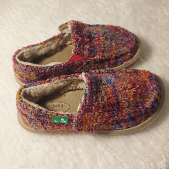 Sanük Kids Cozy Slip-On Shoes Wool Fleece Lined Comfort Loafers Size 10 - Picture 3 of 5
